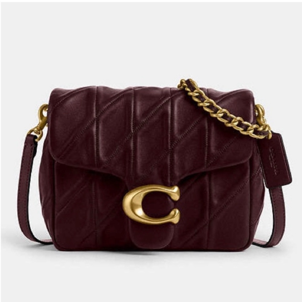 Coach Quilted Leather Tabby 17 Shoulder Bag - Burgundy